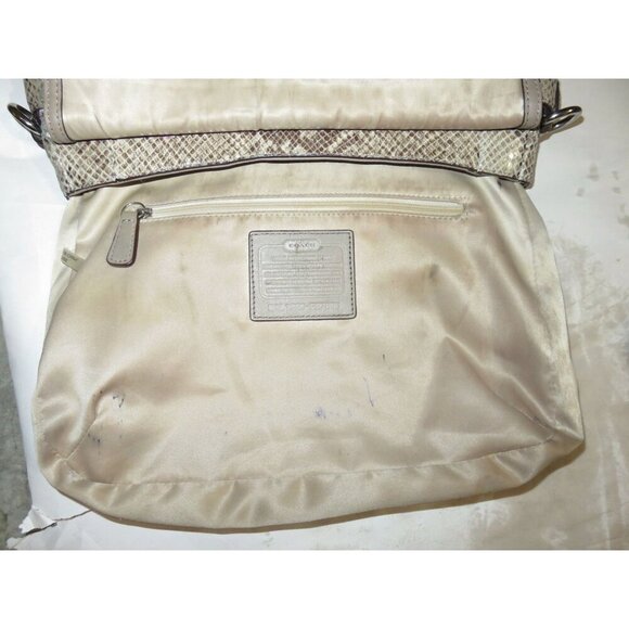 Coach 2013 Campbell Exotic Snakeskin Embossed Leather Flap Satchel Handbag 27895 - Picture 9 of 14